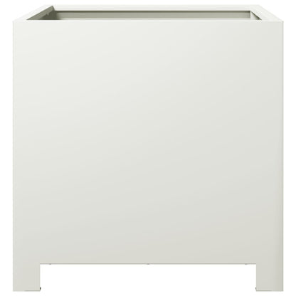 Plantekasser 2 stk hvit 40x40x40 cm stål