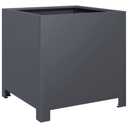 Utendørs Blomsterkasse Plantekasse Metall antrasitt 40x40x40 cm stål