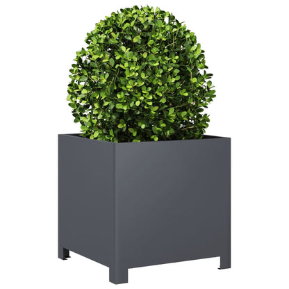 Utendørs Blomsterkasse Plantekasse Metall antrasitt 40x40x40 cm stål