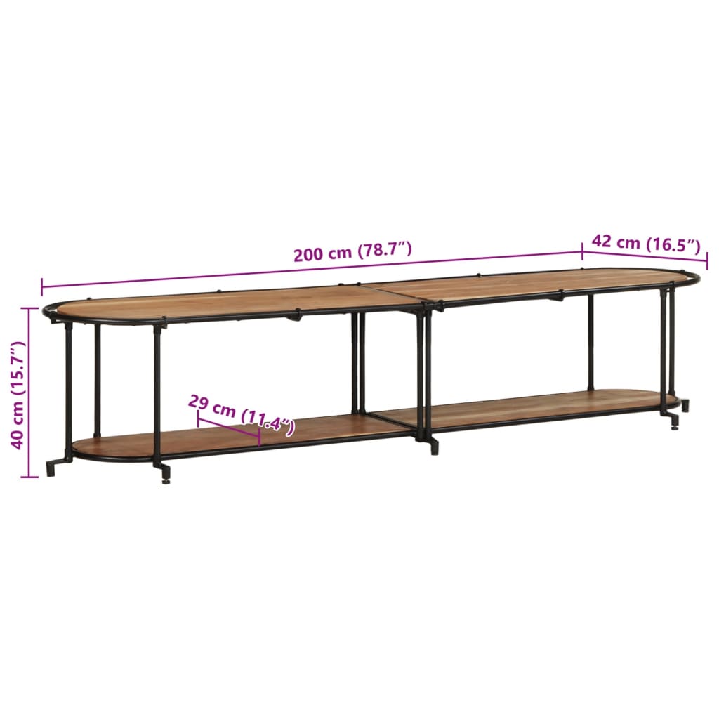 TV-Møbel Tre Tv-benk 200x42x40 cm heltre akasie