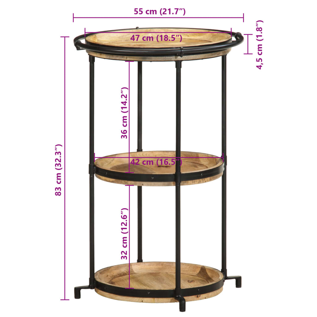 Sidebord Tre Ø55x83 cm heltre mango