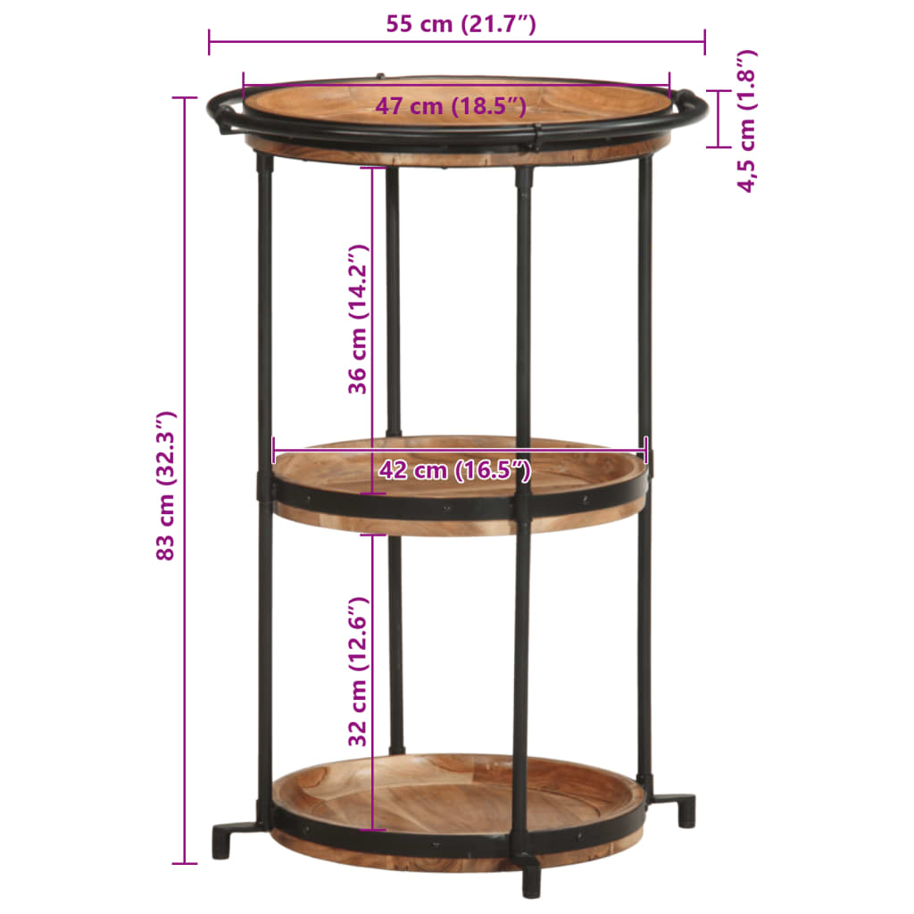Sidebord Tre Ø55x83 cm heltre akasie