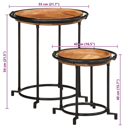Sidebord Tre 2 deler heltre akasie