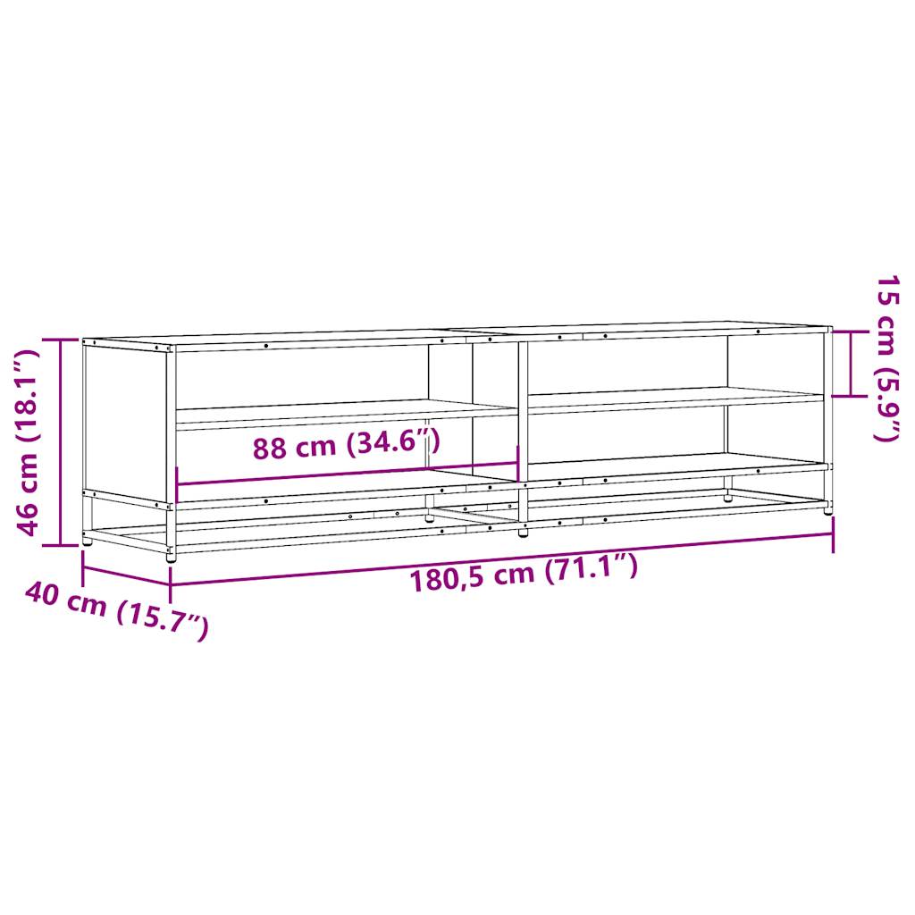 TV-Møbel Svart TV-benk 180,5x40x46 cm