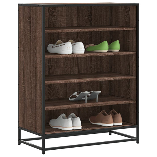 Skoskap Skohylle Skobenk Brun Eik 75x38x97,5 cm og metall