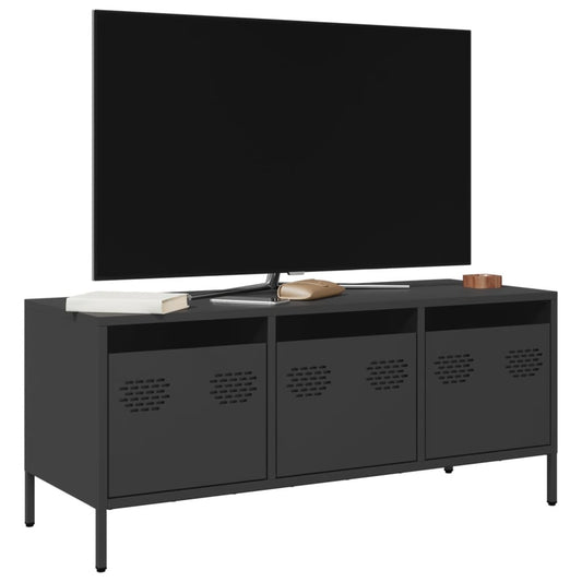 TV-Møbel DIV. TV-benk Svart 101,5x39x43,5 cm kaldvalset stål