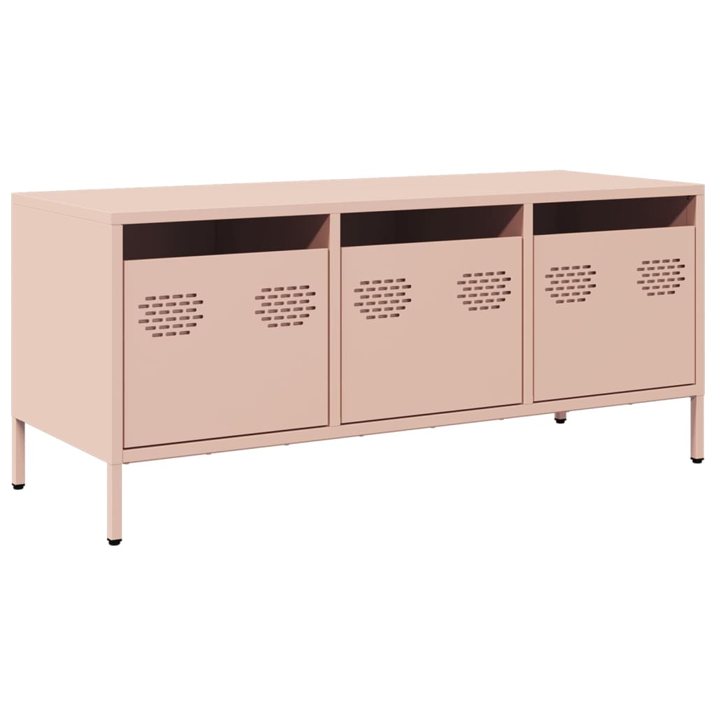 TV-Møbel DIV. TV-benk rosa 101,5x39x43,5 cm kaldvalset stål