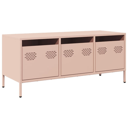 TV-Møbel DIV. TV-benk rosa 101,5x39x43,5 cm kaldvalset stål