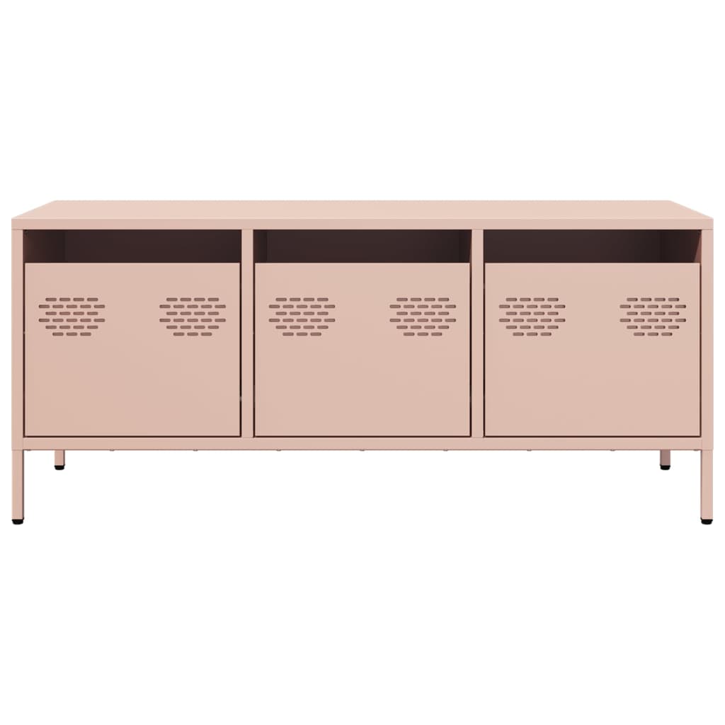 TV-Møbel DIV. TV-benk rosa 101,5x39x43,5 cm kaldvalset stål
