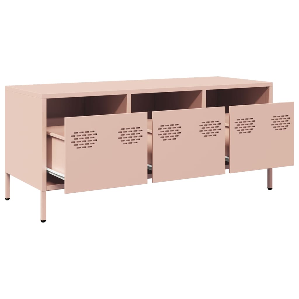 TV-Møbel DIV. TV-benk rosa 101,5x39x43,5 cm kaldvalset stål