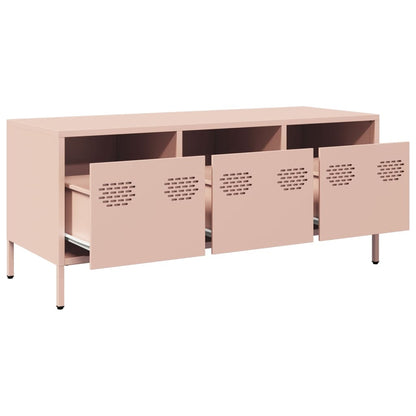 TV-Møbel DIV. TV-benk rosa 101,5x39x43,5 cm kaldvalset stål