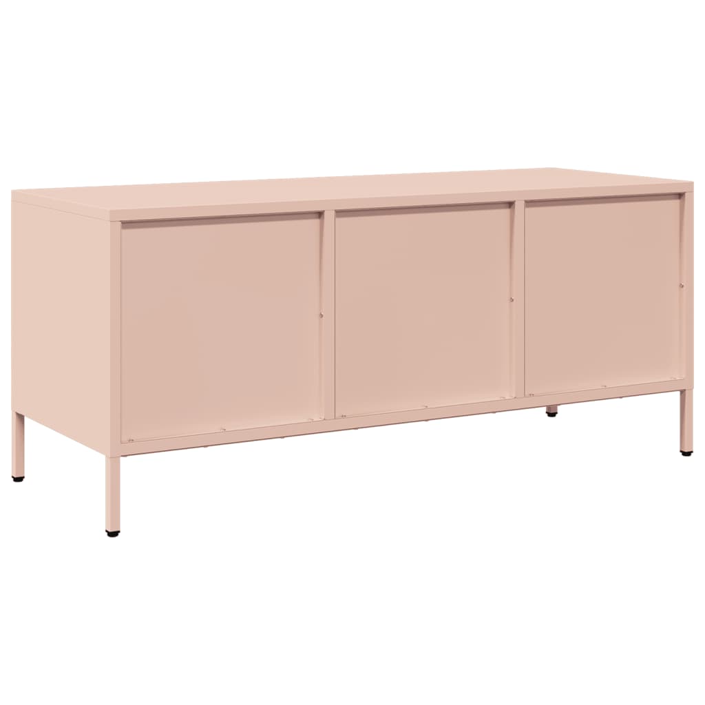 TV-Møbel DIV. TV-benk rosa 101,5x39x43,5 cm kaldvalset stål