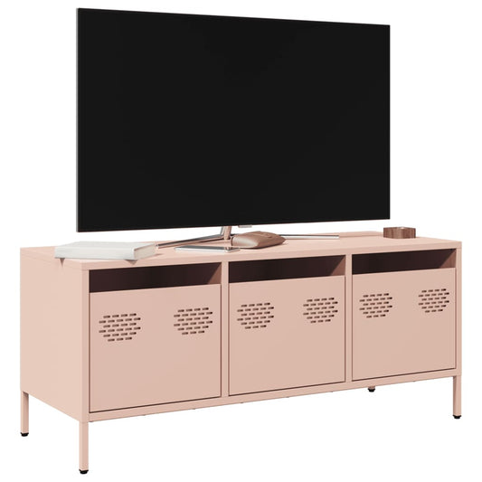 TV-Møbel DIV. TV-benk rosa 101,5x39x43,5 cm kaldvalset stål