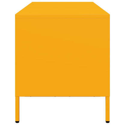 TV-Møbel DIV. TV-benk sennepsgul 101,5x39x43,5 cm kaldvalset stål