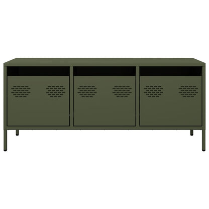 TV-Møbel DIV. TV-benk olivengrønn 101,5x39x43,5 cm kaldvalset stål