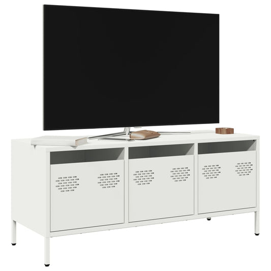TV-Møbel DIV. TV-benk Hvit 101,5x39x43,5 cm kaldvalset stål