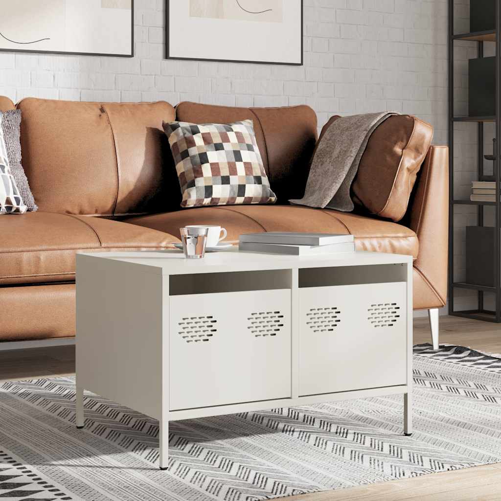 TV-Møbel DIV. TV-benk Hvit 68x50x43,5 cm kaldvalset stål