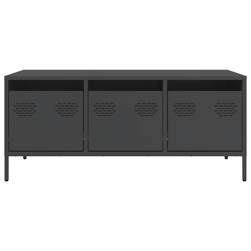 Salongbord Sofabord Svart 101,5x50x43,5 cm kaldvalset stål