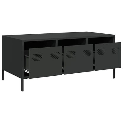 Salongbord Sofabord Svart 101,5x50x43,5 cm kaldvalset stål
