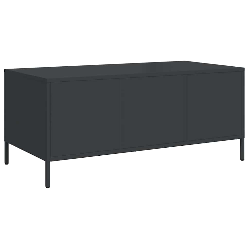 Salongbord Sofabord Svart 101,5x50x43,5 cm kaldvalset stål