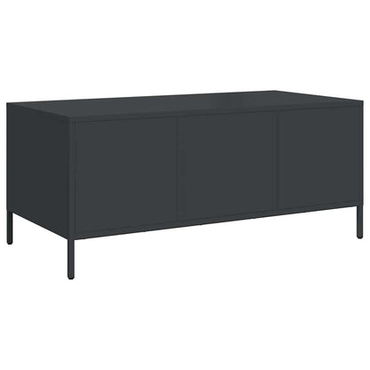 Salongbord Sofabord Svart 101,5x50x43,5 cm kaldvalset stål