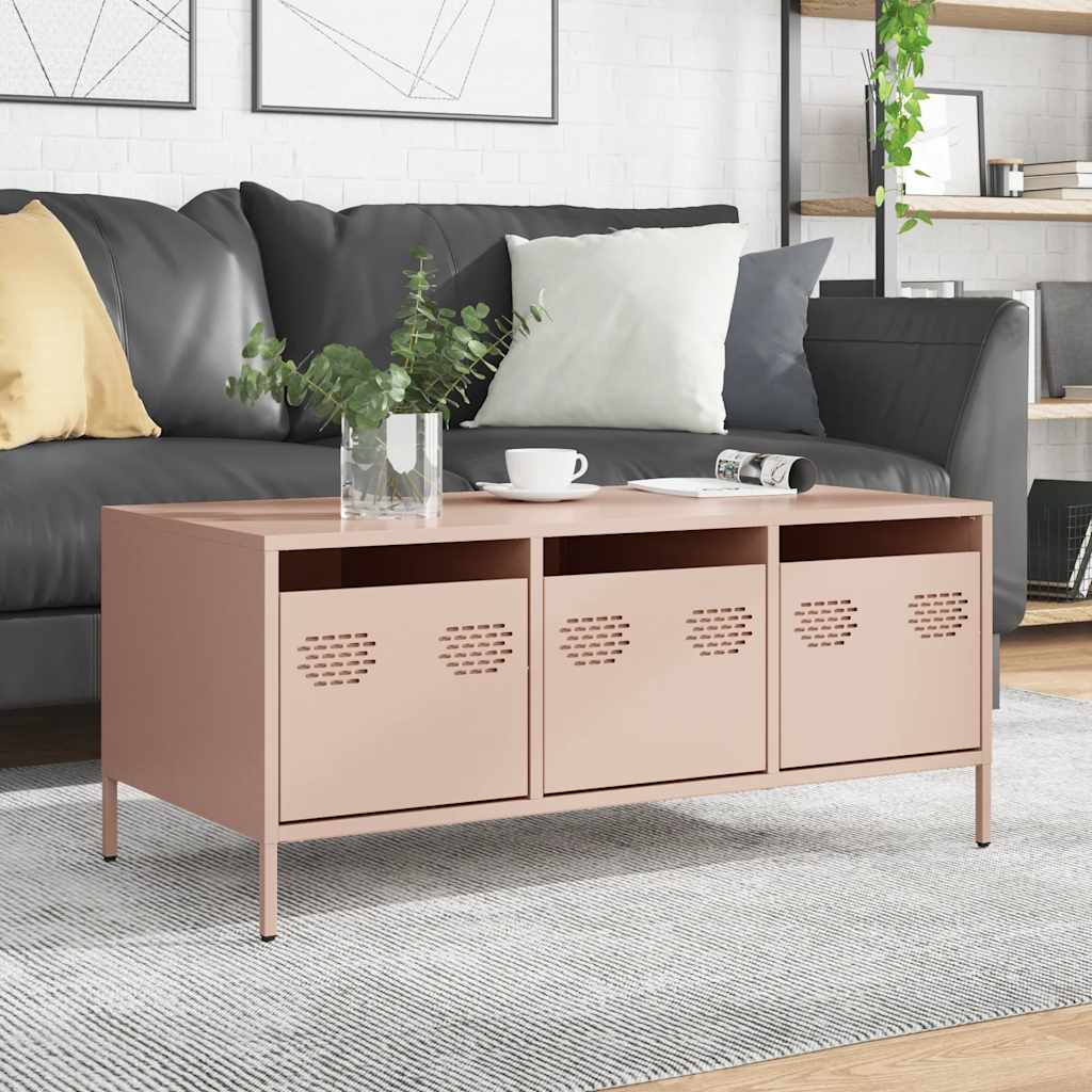 Salongbord Sofabord DIV. rosa 101,5x50x43,5 cm kaldvalset stål