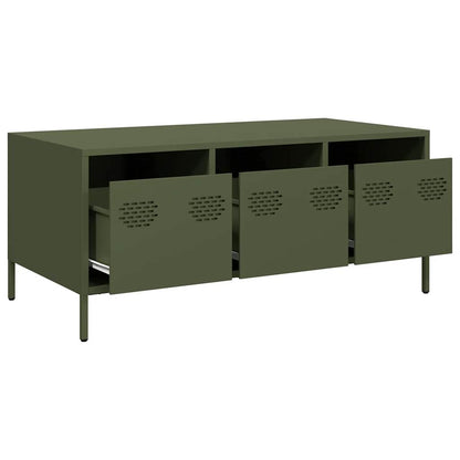 Salongbord Sofabord DIV. olivengrønn 101,5x50x43,5 cm kaldvalset stål