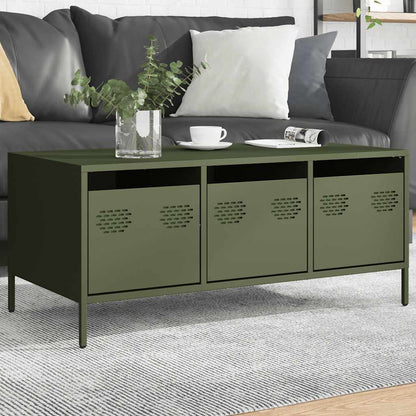 Salongbord Sofabord DIV. olivengrønn 101,5x50x43,5 cm kaldvalset stål