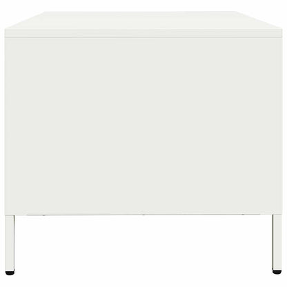 Salongbord Sofabord Hvit 101,5x50x43,5 cm kaldvalset stål