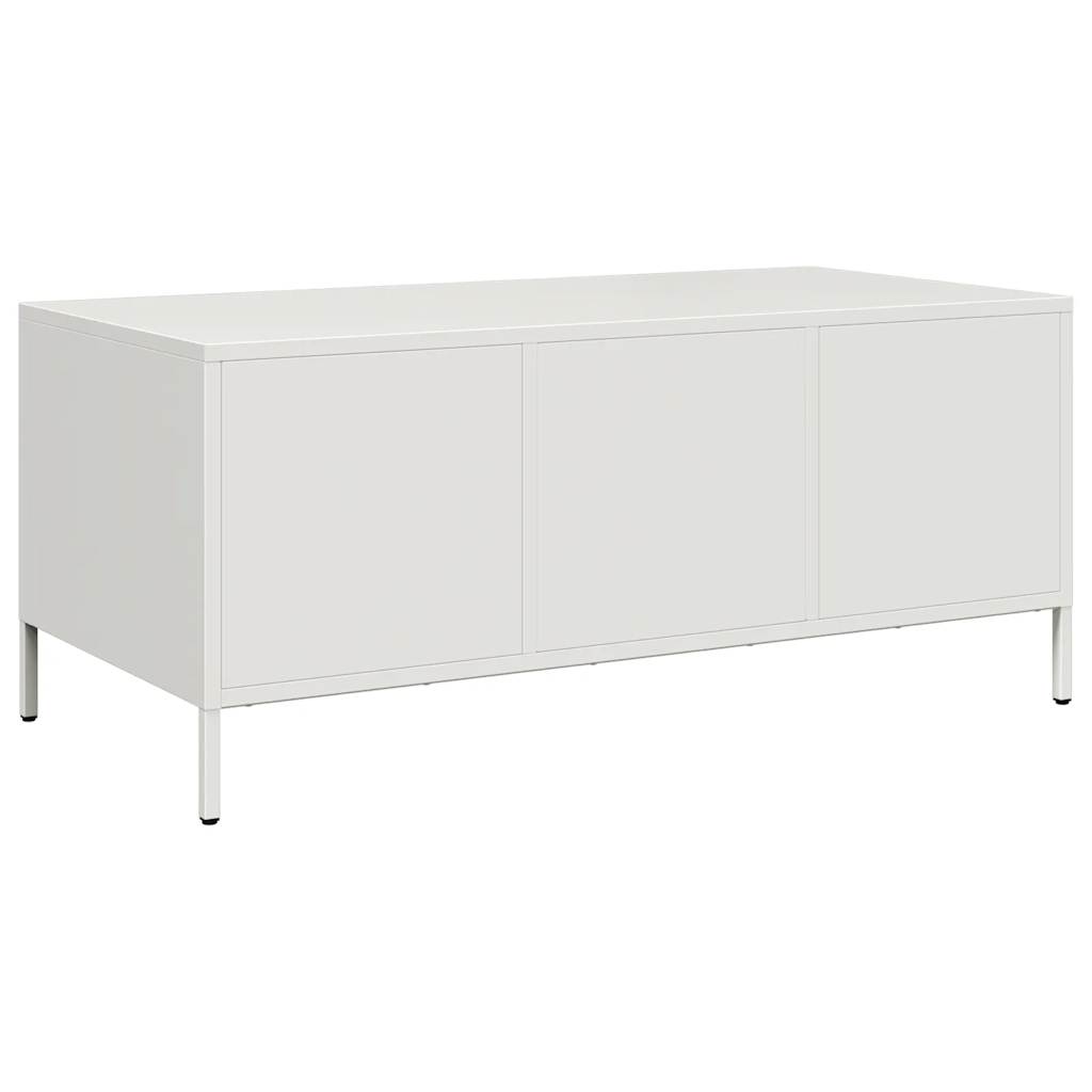 Salongbord Sofabord Hvit 101,5x50x43,5 cm kaldvalset stål