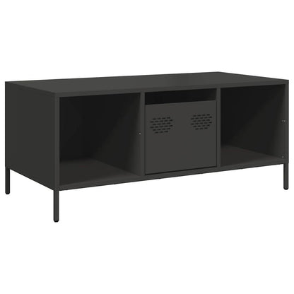 Salongbord Sofabord Svart 101,5x50x43,5 cm kaldvalset stål