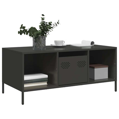 Salongbord Sofabord Svart 101,5x50x43,5 cm kaldvalset stål