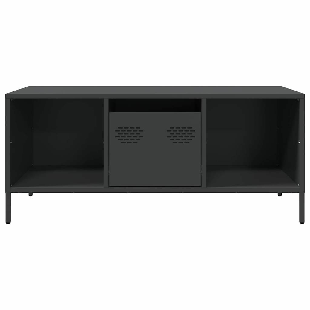 Salongbord Sofabord Svart 101,5x50x43,5 cm kaldvalset stål