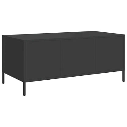 Salongbord Sofabord Svart 101,5x50x43,5 cm kaldvalset stål
