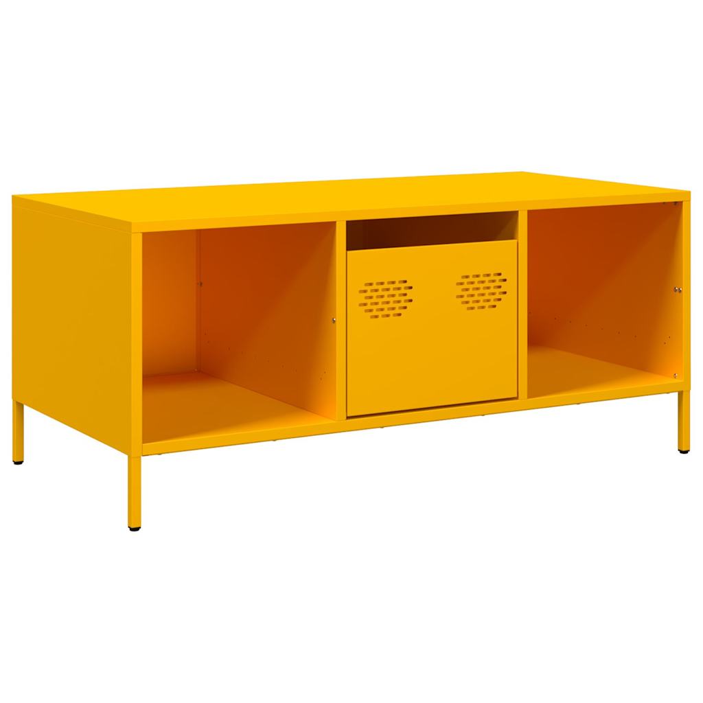 Salongbord Sofabord DIV. sennepsgul 101,5x50x43,5 cm kaldvalset stål
