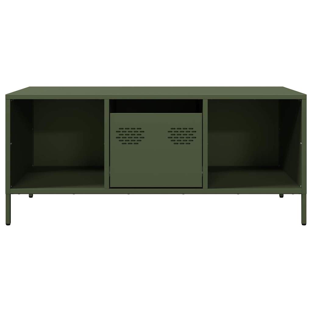 Salongbord Sofabord DIV. olivengrønn 101,5x50x43,5 cm kaldvalset stål