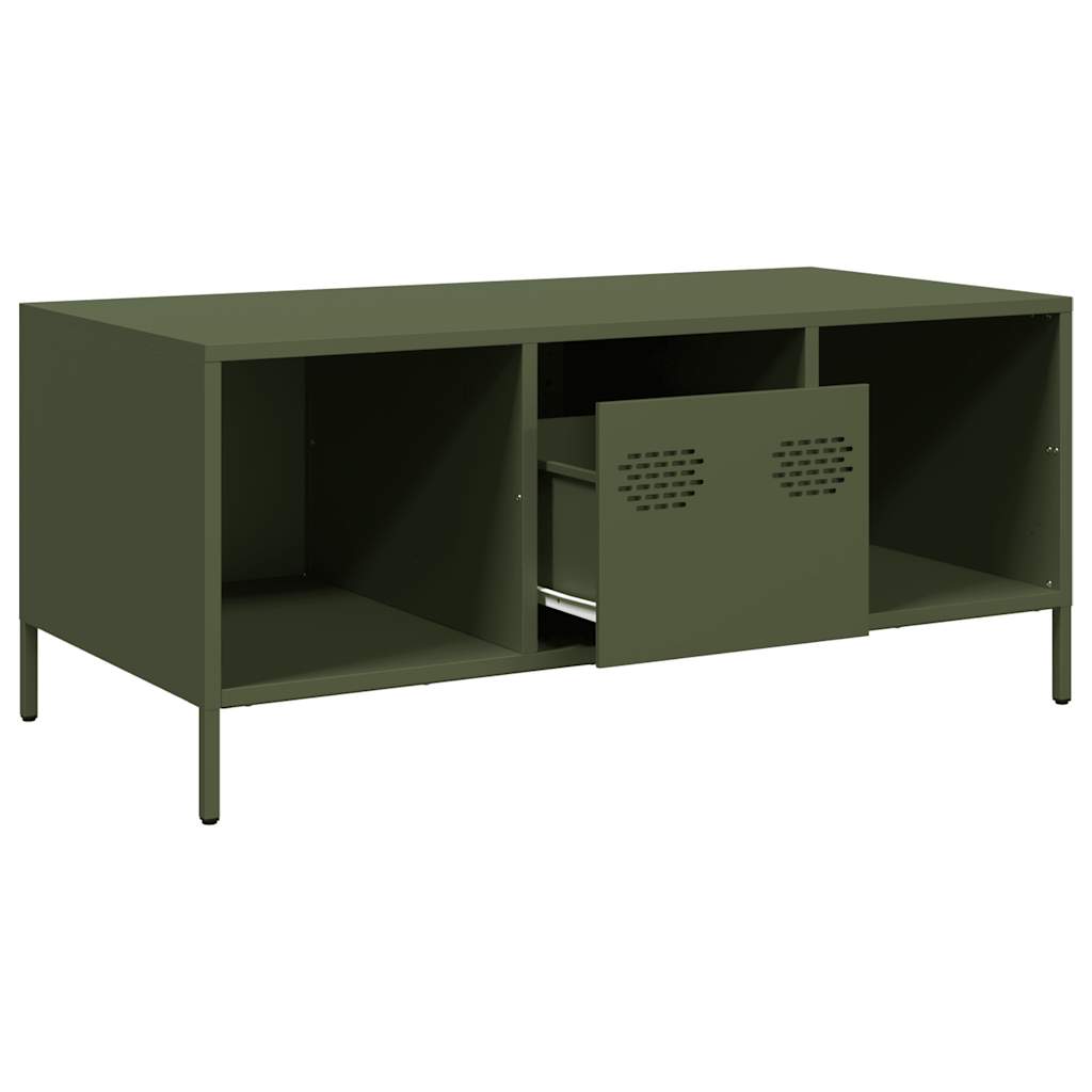 Salongbord Sofabord DIV. olivengrønn 101,5x50x43,5 cm kaldvalset stål