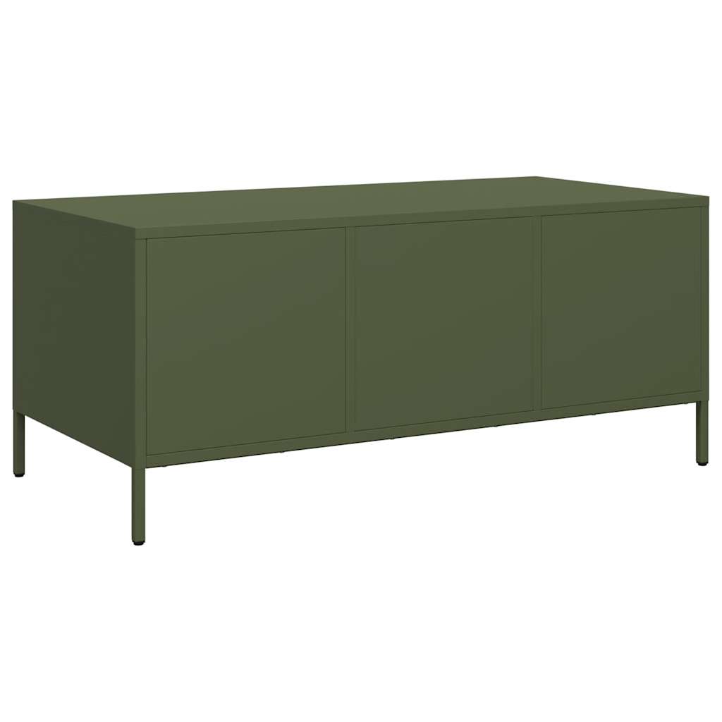 Salongbord Sofabord DIV. olivengrønn 101,5x50x43,5 cm kaldvalset stål