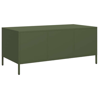 Salongbord Sofabord DIV. olivengrønn 101,5x50x43,5 cm kaldvalset stål
