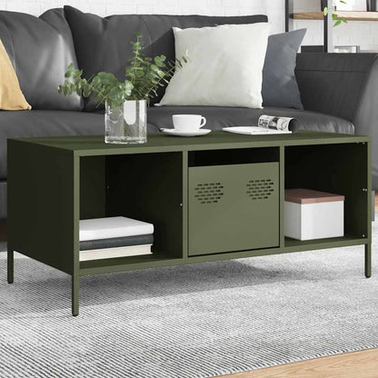 Salongbord Sofabord DIV. olivengrønn 101,5x50x43,5 cm kaldvalset stål