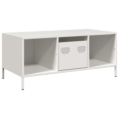 Salongbord Sofabord Hvit 101,5x50x43,5 cm kaldvalset stål