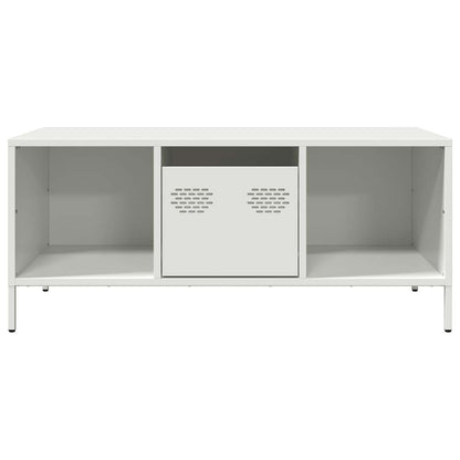 Salongbord Sofabord Hvit 101,5x50x43,5 cm kaldvalset stål