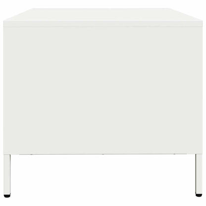 Salongbord Sofabord Hvit 101,5x50x43,5 cm kaldvalset stål