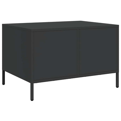 Salongbord Sofabord Svart 68,5x50x43,5 cm kaldvalset stål