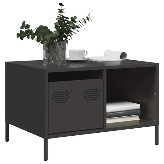 Salongbord Sofabord Svart 68,5x50x43,5 cm kaldvalset stål