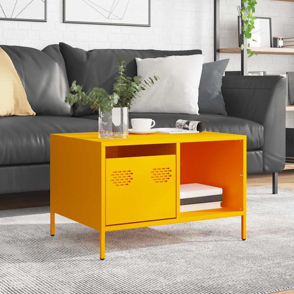Salongbord Sofabord DIV. sennepsgul 68,5x50x43,5 cm kaldvalset stål