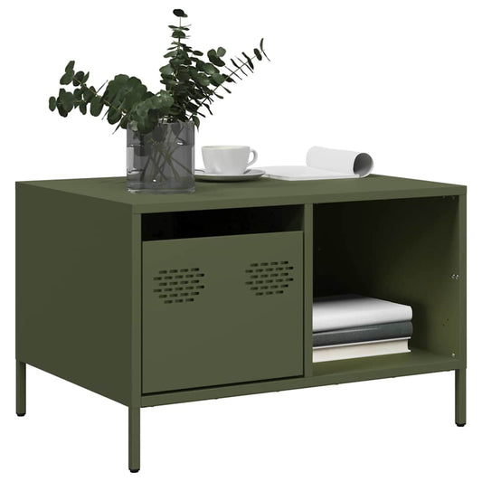 Salongbord Sofabord DIV. olivengrønn 68,5x50x43,5 cm kaldvalset stål