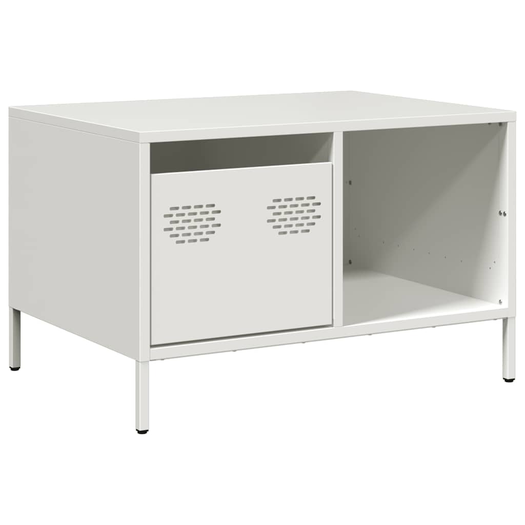 Salongbord Sofabord Hvit 68,5x50x43,5 cm kaldvalset stål