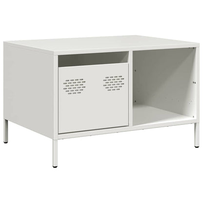 Salongbord Sofabord Hvit 68,5x50x43,5 cm kaldvalset stål