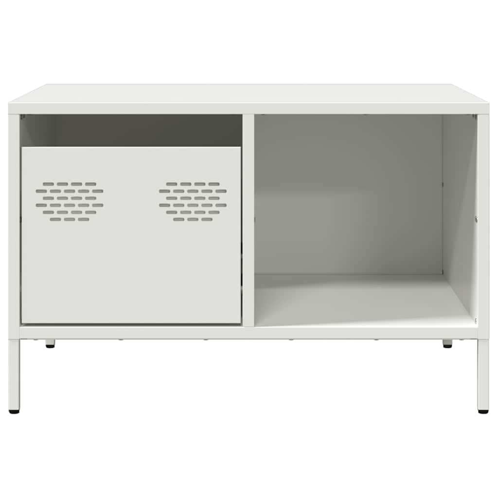 Salongbord Sofabord Hvit 68,5x50x43,5 cm kaldvalset stål